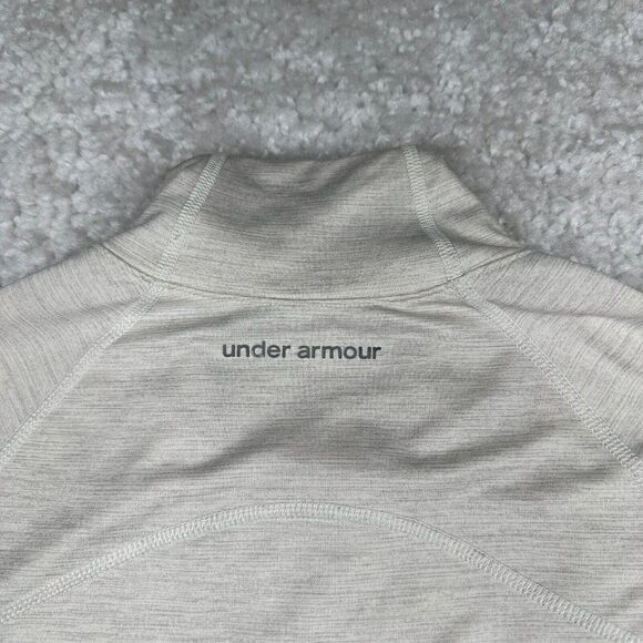 Under Armour Cold Gear Fitted 1/2 Zip Shirt Ivory Cream - Picture 7 of 11